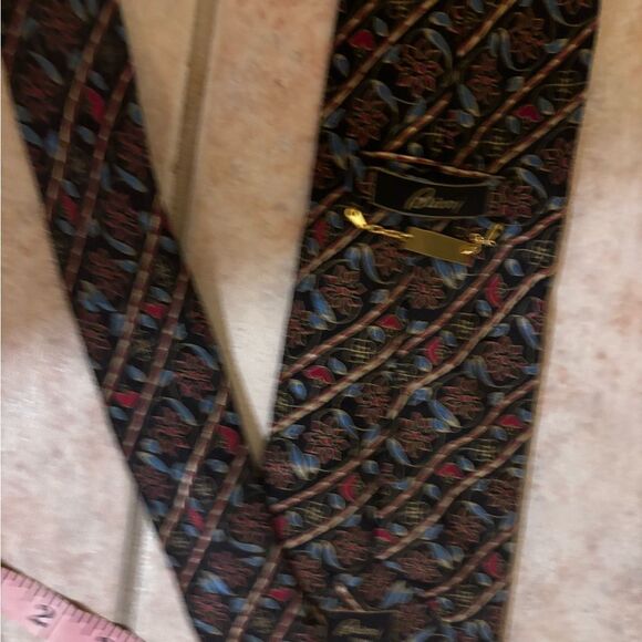 dress suit tie Brioni Silk Necktie Pattern Handmade in Italy Designer Geometric - Picture 1 of 7